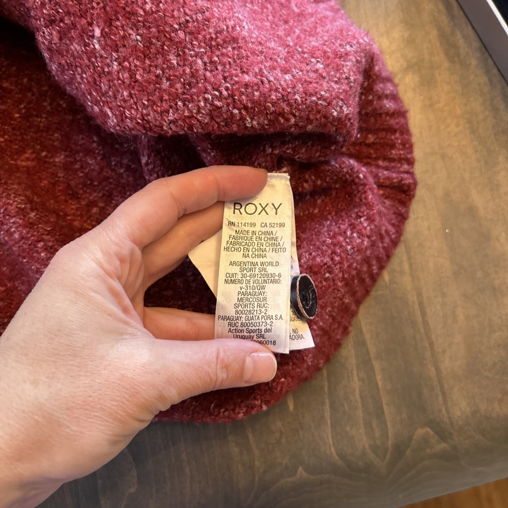 Roxy Heathered Red Long Sleeve Button Front Cardigan Womens Sweater Size Small - Picture 7 of 8